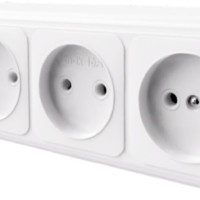 Розетка 4-местная б/з Stekker PST16-60-20 (RA 16-464-Б) пластик АВС 250В 16А IP20 белый