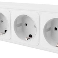 Розетка 4-местная с/з Stekker PST16-61-20 (RA 16-466-Б) пластик АВС 250В 16А IP20 белый