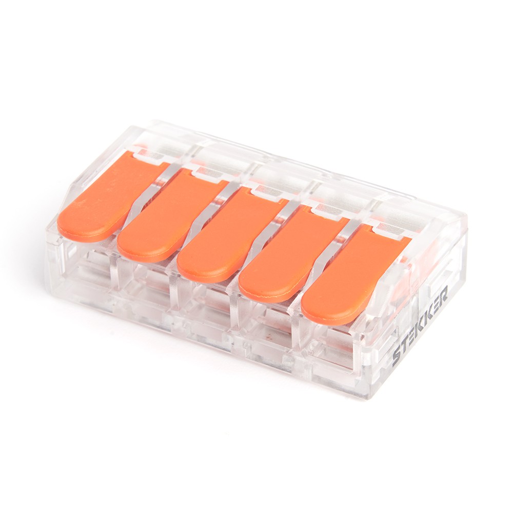 Клемма СМК 5-проводная зажимная с рычагом Stekker LD221-615 — изображение 2