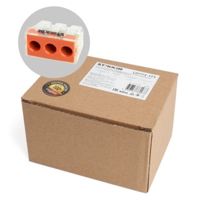 Клемма СМК 3-проводная зажимная для 1-жильного проводника Stekker LD773-173