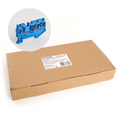 Зажим самозажимной 3-проводной проходной ЗНИ 4.0 (JXB ST 4) синий Stekker