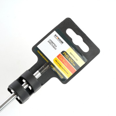 Отвертка крестовая Stekker Ph 2 х 100мм Cr-V двухкомпонентная рукоятка SDM-PH2-100 — изображение 2