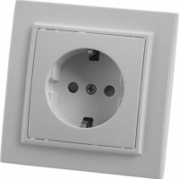 Розетка 1-местная с/з Stekker PST16-9010-01 250В 16А с защитной шторкой Эрна белый