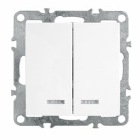 Выключатель 2кл. с инд. механизм Stekker PSW10-9102-01 250В 10А Эрна белый