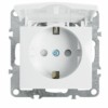 Розетка 1-местная с/з с крышкой механизм Stekker PST16-9112-01 250В 16А с защ. шторкой Эрна белый