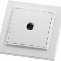 Розетка телевизионная 1-м Stekker PST00-9008-01 75 Ом 5-862МГц Эрна белый