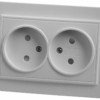 Розетка 2-местная б/з Stekker PST10-9013-01 250В 10А с защитной шторкой Эрна белый