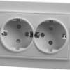Розетка 2-местная с/з Stekker PST16-9014-01 250В 16А с защитной шторкой Эрна белый