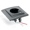 Розетка 1-местная c/з и с USB Stekker PST16-9011-03 250В 16А с защитной шторкой Эрна черный