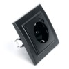 Розетка 1-местная c/з и с USB Stekker PST16-9011-03 250В 16А с защитной шторкой Эрна черный