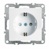 Розетка 1-местная c/з механизм Stekker PST16-9110-01 250В 16А с защитной шторкой Эрна белый