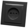 Розетка 1-местная б/з Stekker PST10-9009-03 250В 10А Эрна черный