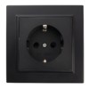 Розетка 1-местная c/з Stekker PST16-9010-03 250В 16А с защитной шторкой Эрна черный