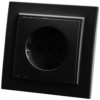 Розетка 1-местная c/з Stekker PST16-9010-03 250В 16А с защитной шторкой Эрна черный