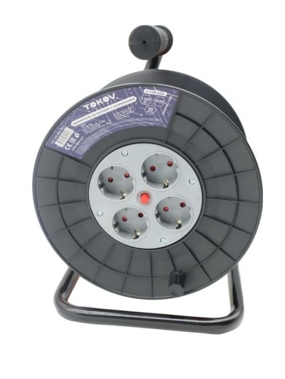 Удлинитель силовой на катушке 4х30м с/з 6А IP20 3х0.75 Tokov Electric TKE-SK30-075-Z