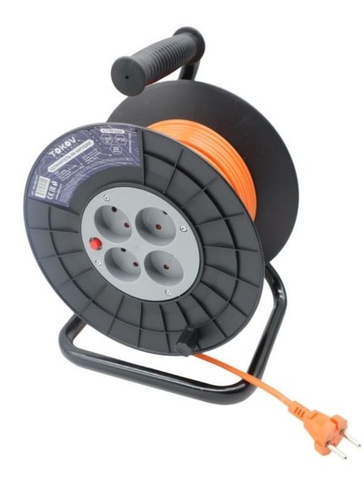 Удлинитель силовой на катушке 4х20м б/з 6А IP20 2х0.75 Tokov Electric TKE-SK20-075