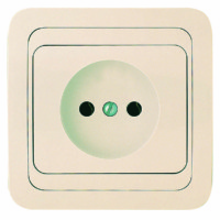 Розетка 1-м СП Mimoza 16А IP20 керамика крем./крем. Makel 25002