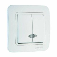 Выключатель 2кл. СП Lillium 10А IP20 с инд. бел. Makel 70023