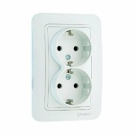 Розетка 2-м СП Lillium 16А IP20 с/з бел./бел. Makel 70082