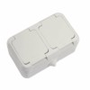 Розетка 2-м ОП 16А IP44 с/з п/герм. бел. Makel 18354