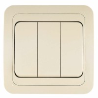 Выключатель 3кл. 3п СП Mimoza 10А IP20 крем. Makel 25091
