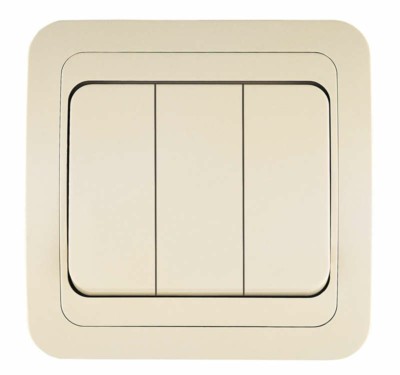 Выключатель 3кл. 3п СП Mimoza 10А IP20 крем. Makel 25091