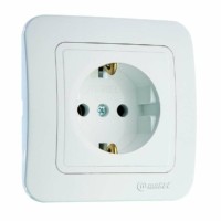 Розетка 1-м СП Lillium 16А IP20 с/з бел./бел. Makel 70028