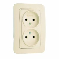 Розетка 2-м СП Lillium 16А IP20 крем./крем. Makel 70217