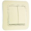 Выключатель 2кл. СП Lillium 10А IP20 крем. Makel 70203