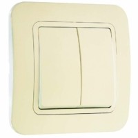 Выключатель 2кл. СП Lillium 10А IP20 крем. Makel 70203