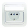 Розетка 1-м СП Mimoza 16А IP20 с крышкой керамика бел./бел. Makel 12009