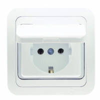 Розетка 1-м СП Mimoza 16А IP20 с крышкой керамика бел./бел. Makel 12009