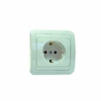 Розетка 1-м СП Mimoza 16А IP20 с/з керамика бел./бел. Makel 12008