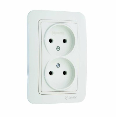 Розетка 2-м СП Lillium 16А IP20 бел./бел. Makel 70017