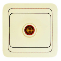 Розетка телевизионная ТВ 1-м СП Mimoza 16А IP20 крем/крем Makel 25007