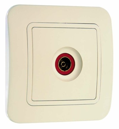 Розетка телевизионная ТВ 1-м СП Lillium 16А IP20 крем./крем. Makel 70207