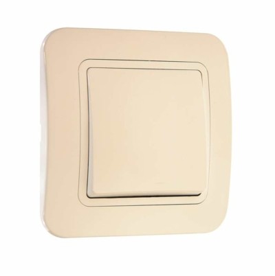 Выключатель 1кл. СП Lillium 10А IP20 крем. Makel 70201