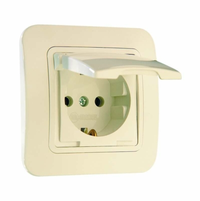 Розетка 1-м СП Lillium 16А IP20 крем. Makel 70229