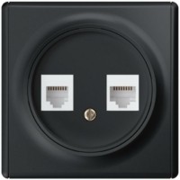 Розетка ПК 2-м СП Florence RJ45 кат.5E механизм черн. 1E20901303 OneKeyElectro 2172818