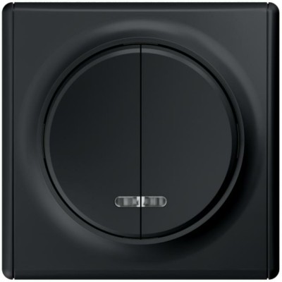 Выключатель 2кл. СП Florence 10А IP20 с инд. механизм черн. 1E31801303 OneKeyElectro 2172825