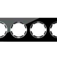 Рамка 4-м Garda горизонт. стеклянная чер. 2E52401303 OneKeyElectro 2234942