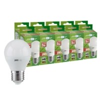 Лампа СДЛ PLED-ECO 5Вт G45 шар 4000К нейтр. бел. E27 400лм 230В 50Гц (уп.10шт) JazzWay 2856685