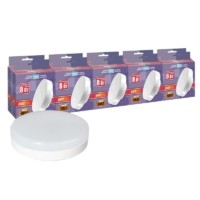 Лампа СДЛ PLED-GX53 8Вт 5000К холод. бел. GX53 640лм 230В 50Гц 10шт/уп JazzWay 2855411
