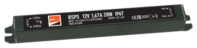 Блок питания для светодиодной ленты BSPS 12V1,67A=20W IP67 Jazz Way
