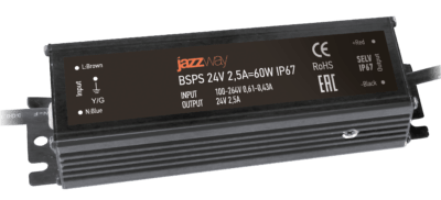 Блок питания для светодиодной ленты драйвер BSPS 24V 2,50A = 60W IP67 Jazz Way