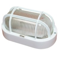 Светильник Банник 1402 НПП 03-60-022 IP54 овал малый с решеткой бел. пласт. ГИ Элетех 1005500884