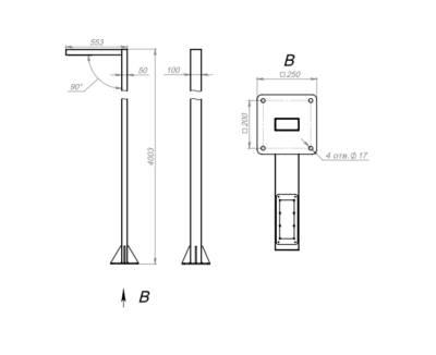 Светильник светодиодный парковый TL-PARK2 H4 2М 60 5K W418 Технологии света
