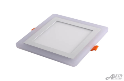 Светильник светодиодный DLP 16Вт (12+4Вт) встраиваемый двухцветный квадрат Aktiv Electro DLP-16-2