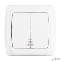 Выключатель 2кл. СП с инд. белый Aktiv Electro 7123
