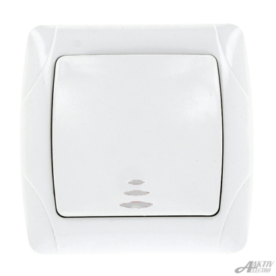 Выключатель 1кл. СП с инд. белый Aktiv Electro 7121